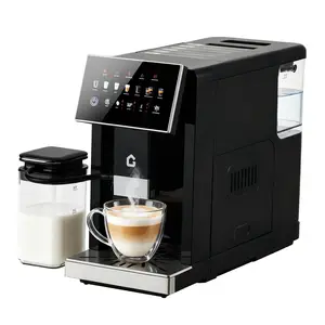Garvee Automatic Espresso Machine 20 Bar Pressure – One-Touch Coffee Maker with Built-in Grinder & Milk Frother, 6 Custom Recipes, Auto Self-Cleaning, 1.5l Tank, 120v for Home & Office (Black)
