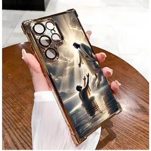 Christian God Jesus blesses you patterns Luxury Fashionable Ins Four Corner Airbag Anti-drop,Slip Phone Cases for Samsung Galaxy S26 S25 S24 S23 S22 FE Plus Ultra EDGE Soft Back Shockproof Cover,To Family,Boy,Girl,Friends,Man,Women As A Birthday Gift