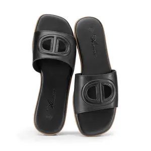 Women's Flat Sandals Square Open Toe Comfortable Slip On Summer Beach Slide Sandals