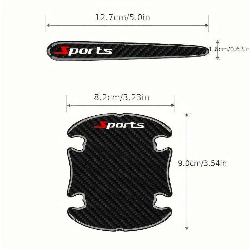 8pcs Polyester Car Door Handle & Bowl Protector Stickers - Scratch-Resistant Rubber, Fit for Front Door Protection, Vehicle Accessories (Red & Blue), Vehicle Handle Cover | Modern Vehicle Decor | Durable Polyester