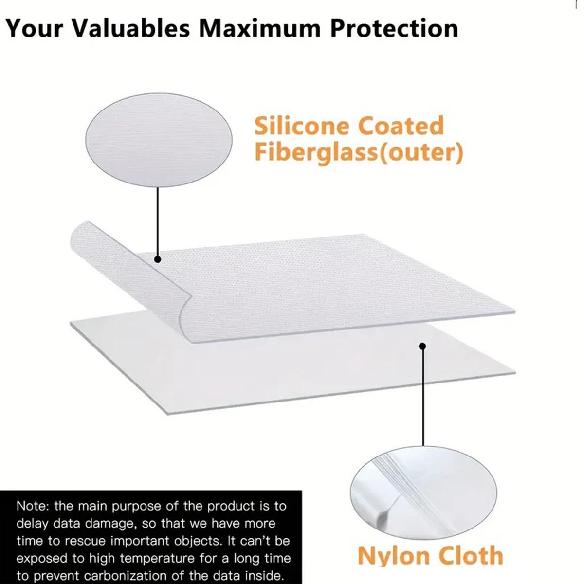 Small Fireproof Storage Organizer Case with Lock 14.2"x10.6"x4" 3-Layer Soft Money Safe Coin Wallet Bag for Cash Cards Passports Travel Home Carrying Case with Lock Water-Resistant Oxford Cloth valentines gift for bf home essentials