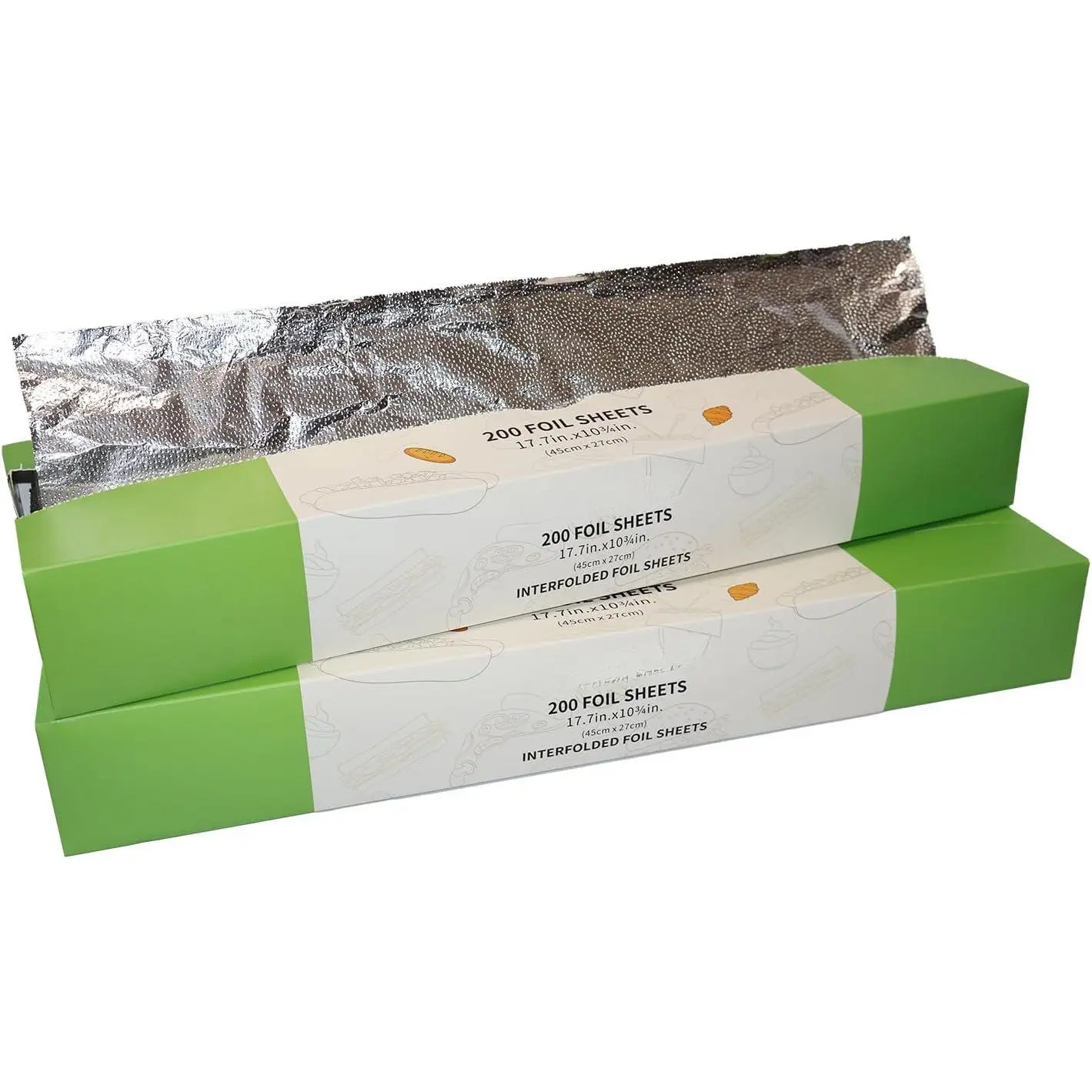 400 Sheets Heavy Duty  Foil Sheets, 10.75 × 17.7 inch/sheet, Precut  Foil Wraps, Pop-Up Interfolded Foil Sheets for Storing , Baking, Grilling, Roasting or Cooking