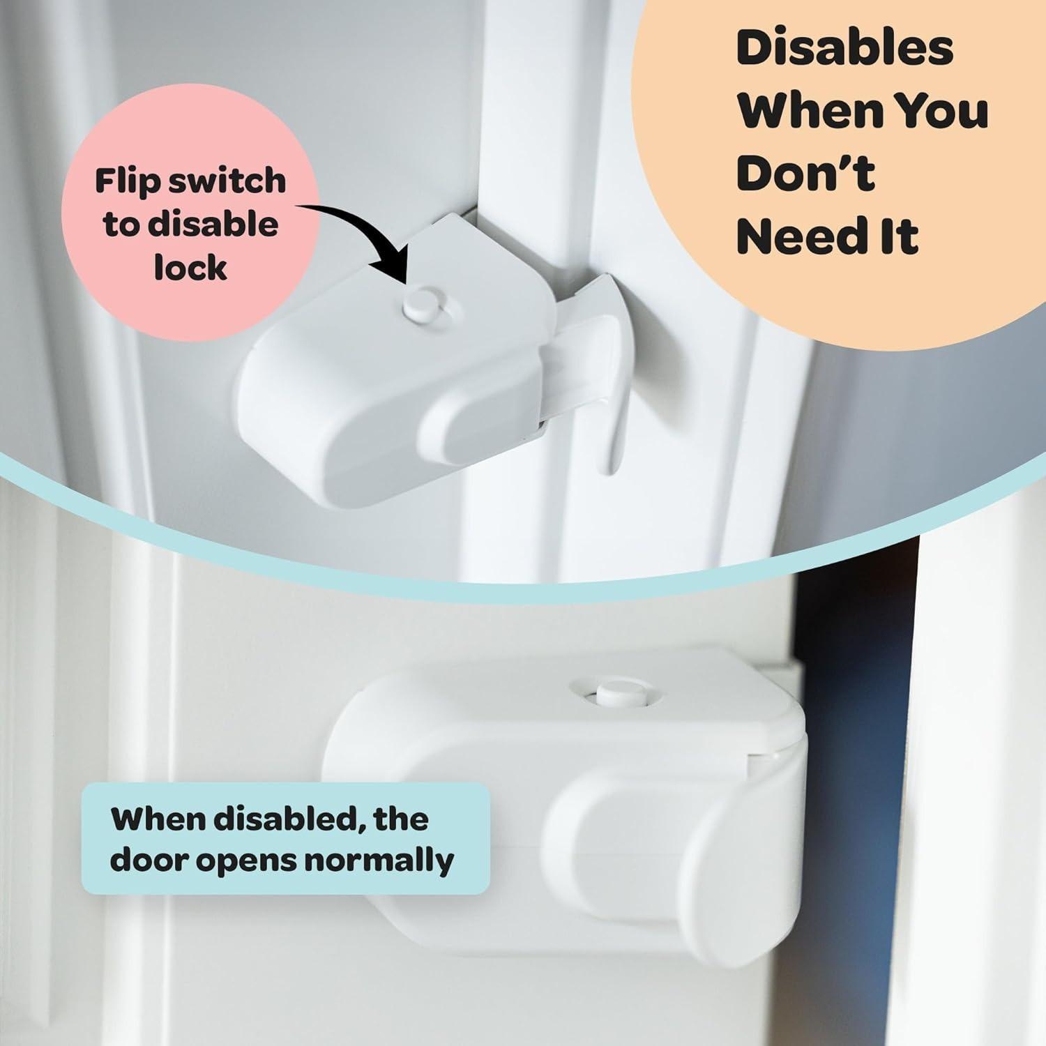 HugLock Safety Door Hook Child Safety Lock - Easy Install No Tools Needed - Keeps Kids Out of Reach - Ideal for Home Organiser
