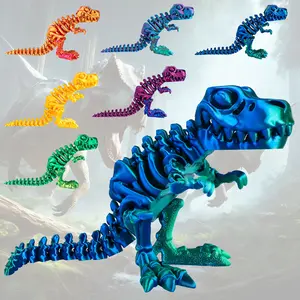 3D Printed T-Rex Dinosaur Model | Movable Joints & Poseable Tail | Realistic Desk Decor | Perfect Gift for Dino Lovers