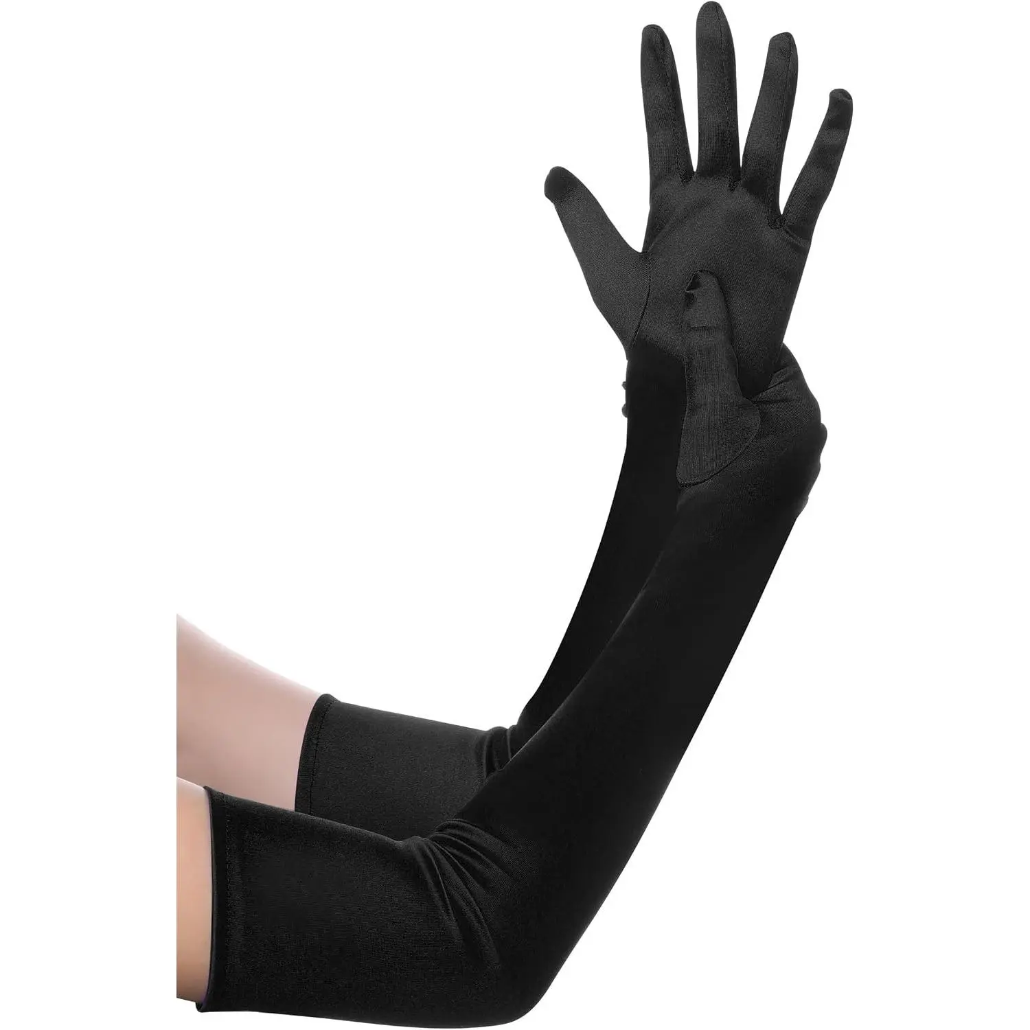 Long Opera Party 1920s Satin Tea Party Gloves Costume Stretchy Adult Size Elbow Length Bridal Gloves