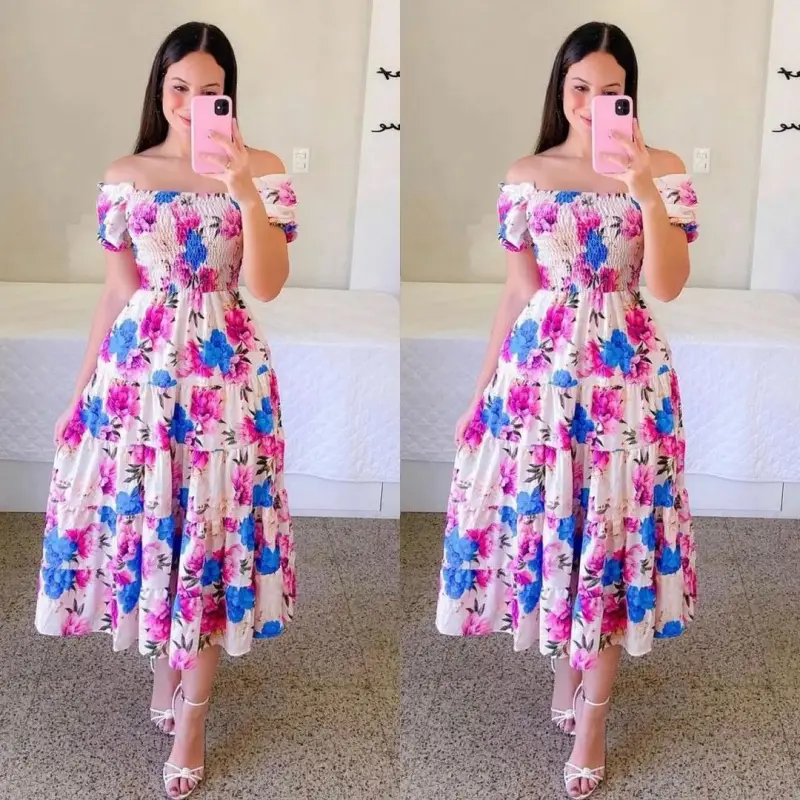 Women's clothing Spring and Summer New Fashion Butterfly Dress Artistic French Fresh Print Loose Breathable Women's