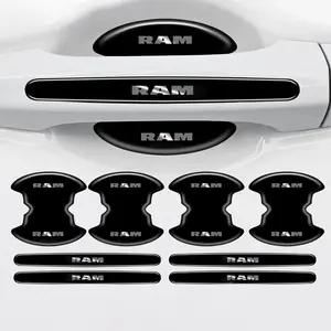 8pcs Silicone Car Door Handle Stickers, Protective Anti-Scratch Strips, Universal Fit, for Dodge RAM 1500, Journey, Charger, Dart, Challenger, Durango