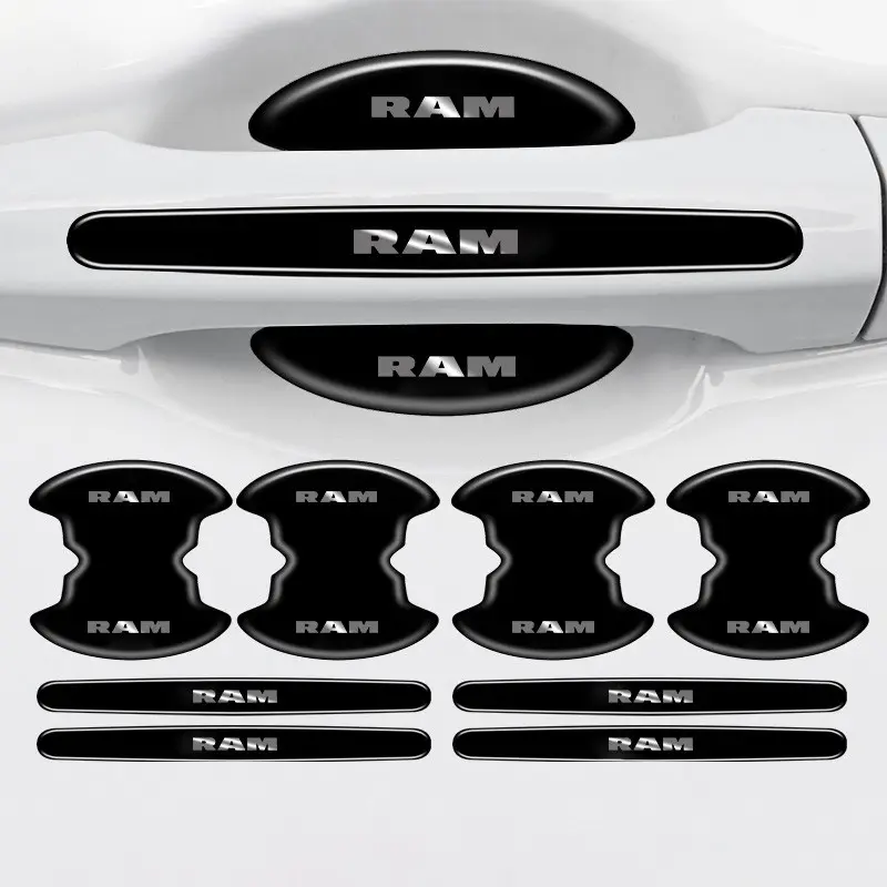 High-Quality Car Door Handle Anti-Scratch Protector Stickers, Dodge RAM Logo Car Accessories, Durable Protection for Your Vehicle