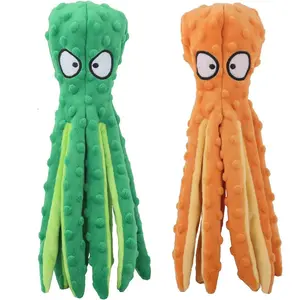 Dog Squeaky Toys Octopus - No Stuffing Crinkle Plush Toys for Puppy Teething, Durable Interactive Chew Toys for Small, Medium and Large Dogs Training and Reduce Boredom, 2 Pack