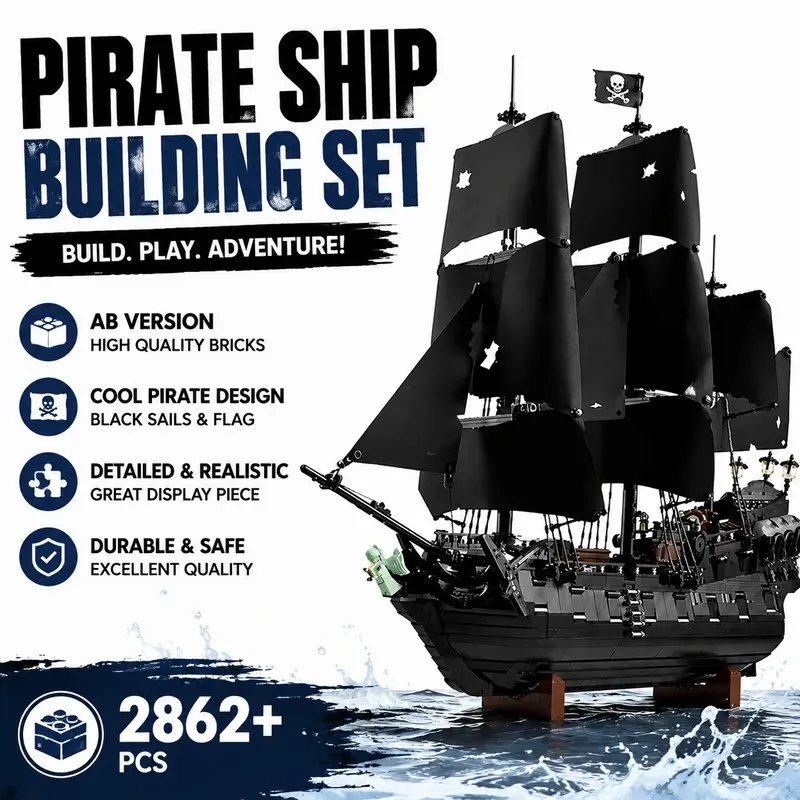 Black Pearl Pirate Ship 40365 Pirates Of The Caribbean Captain Jack Sparrow Small Particle Building Blocks For Adult Collectors