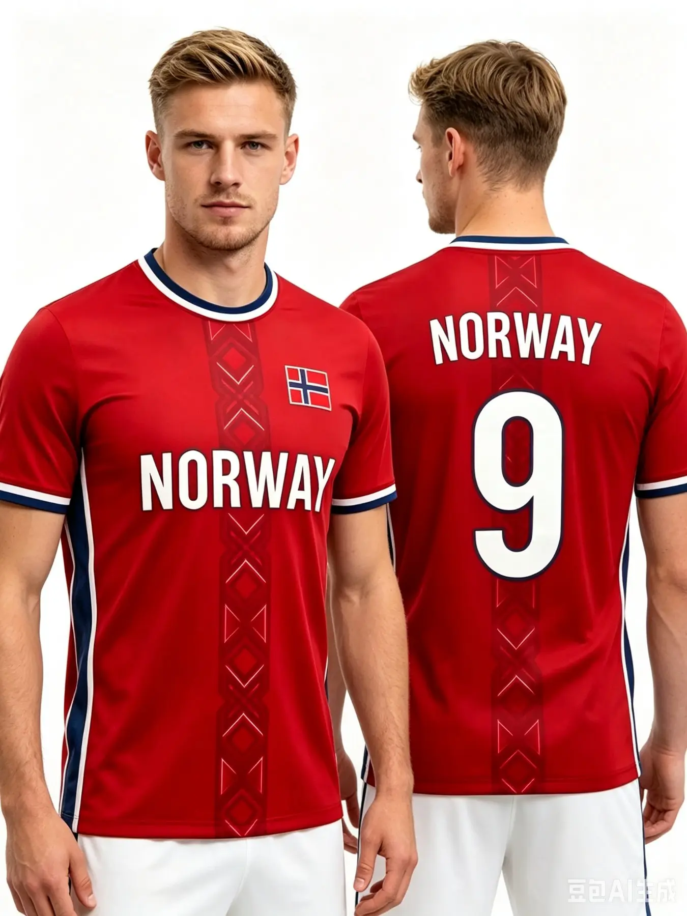 2026 New Norway Soccer Jersey Print 9 Quick-Dry Unisex Short Sleeve, Casual Long Top, All Seasons, Loose-Fitting, No Button or Zipper