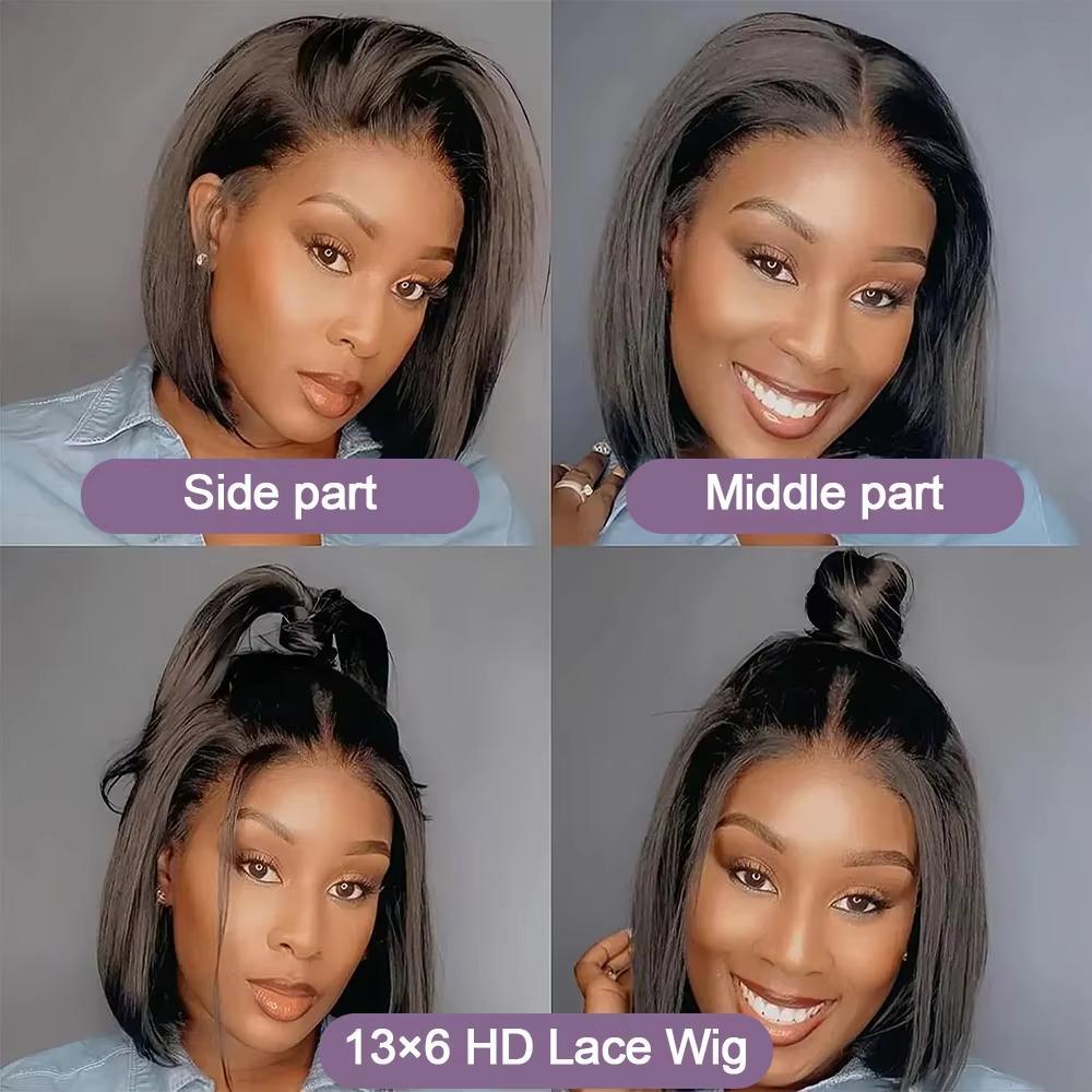 13x4 Bone Short Bob Wig Human Hair 13x6 Lace Frontal HD Straight Bob Wig Human Hair Glueless 4x4 5x5 Lace Front Closure Wigs ﻿