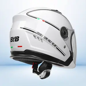 Dual-Lens Motorcycle & Electric Bike Helmet, All-Season Adjustable Headgear with Sun Protection, Impact-Absorbing Visors, 32*25*25cm, for Daily Commuting, Leisure Riding, Sports Protection