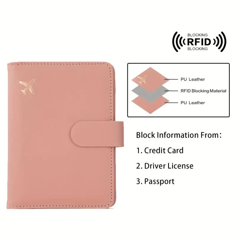 Leather Passport Holder Covers Case Waterproof Travel Credit Card Wallet Cute Passport Book for Women/Men Buckle Passport Cover