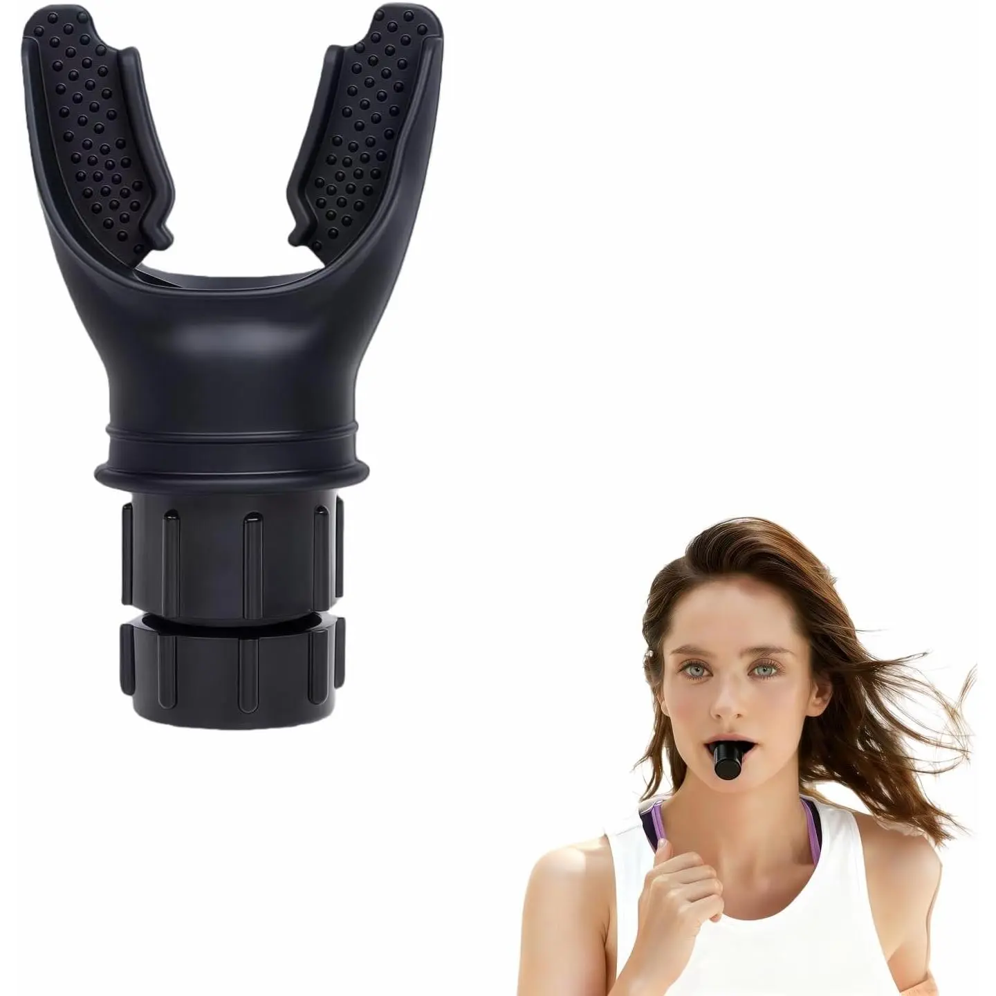 Adjustable Resistance Portable Lung Breathing Trainer | Premium Food-Grade Silicone Breath Exercise Device for Athletes, Runners & Home Fitness | Improve Respiratory Endurance & Core Strength