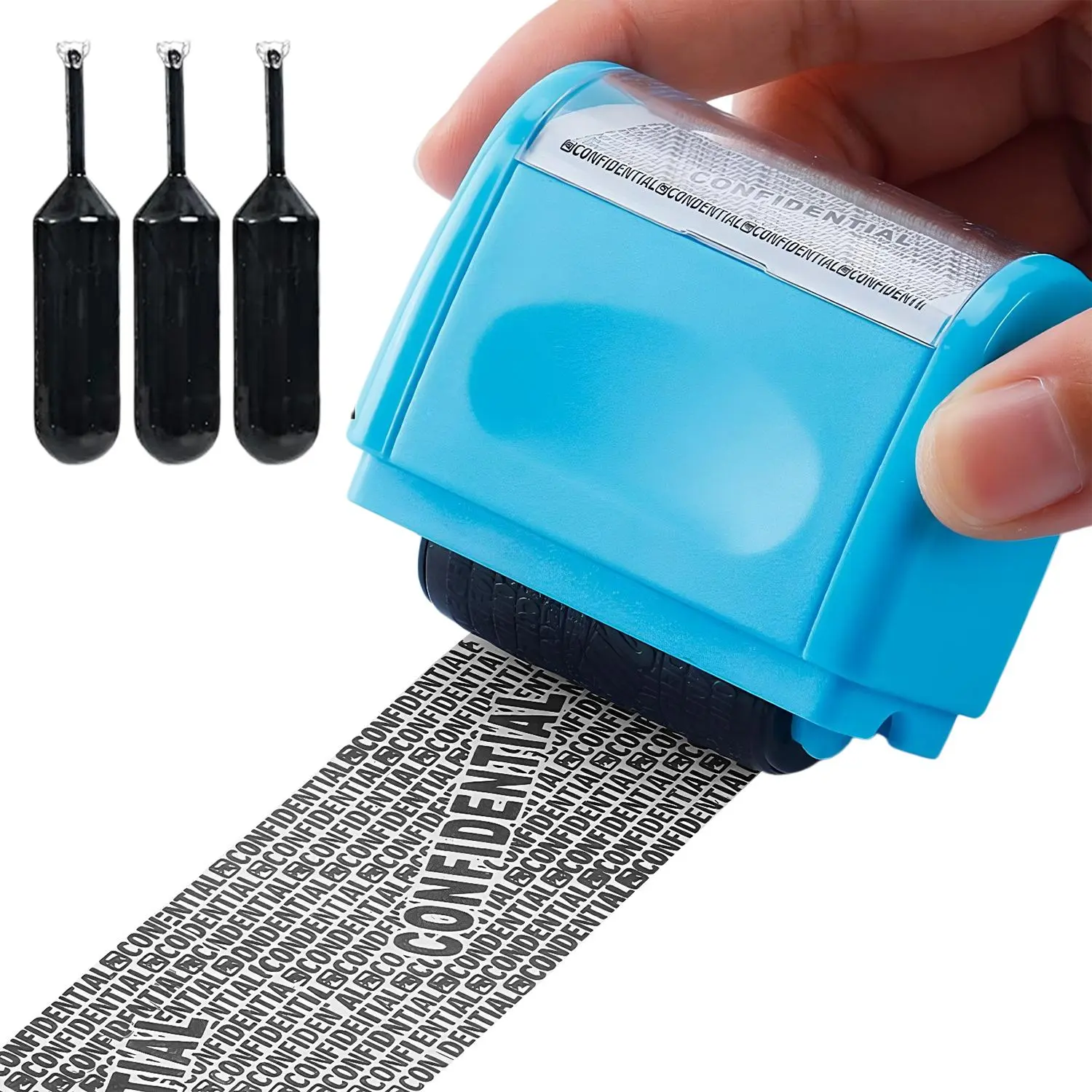 Privacy Protection Roller Stamp - Office Supplies, Compact Ergonomic Eco-Friendly Built-In Ink Stamp for Identity Theft Prevention, Address & Billing Info Blocker, Home & Office Mailing Essentials#SummerWins
