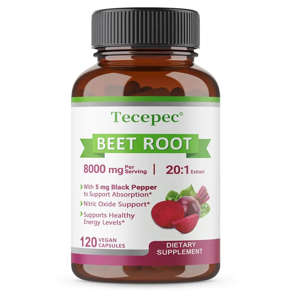 Tecepec Beet Root Health Supplement, Supports Heart Health and Energy Health, 120 Capsules