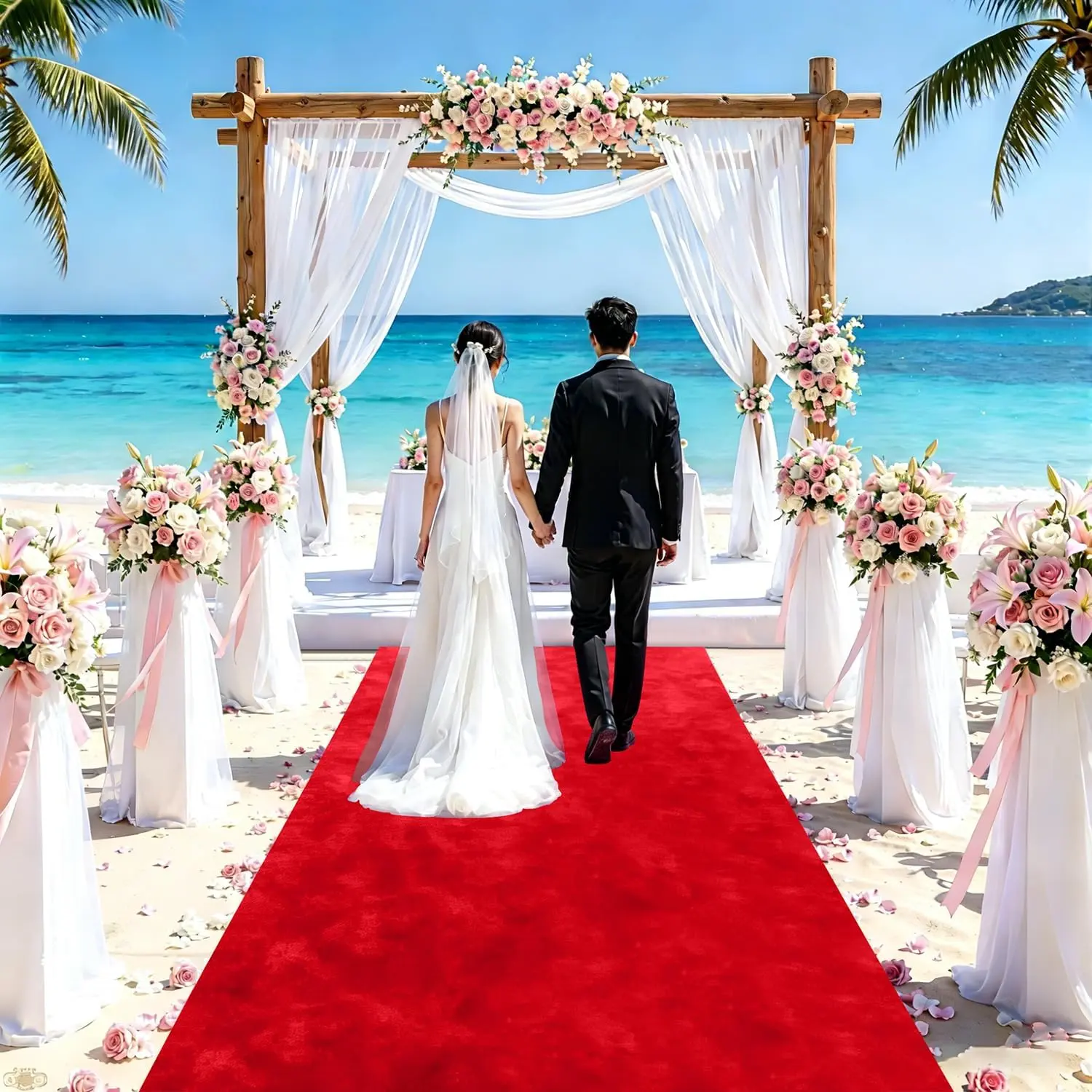 Red Aisle Runner for Wedding Cermony  Wedding Aisle Runners 2FT Wide Weddings Runner Aisle Indoor 15FT Long Carpet Runner for Party Luxury Aisle Runner Rug Runway for Church Decorations