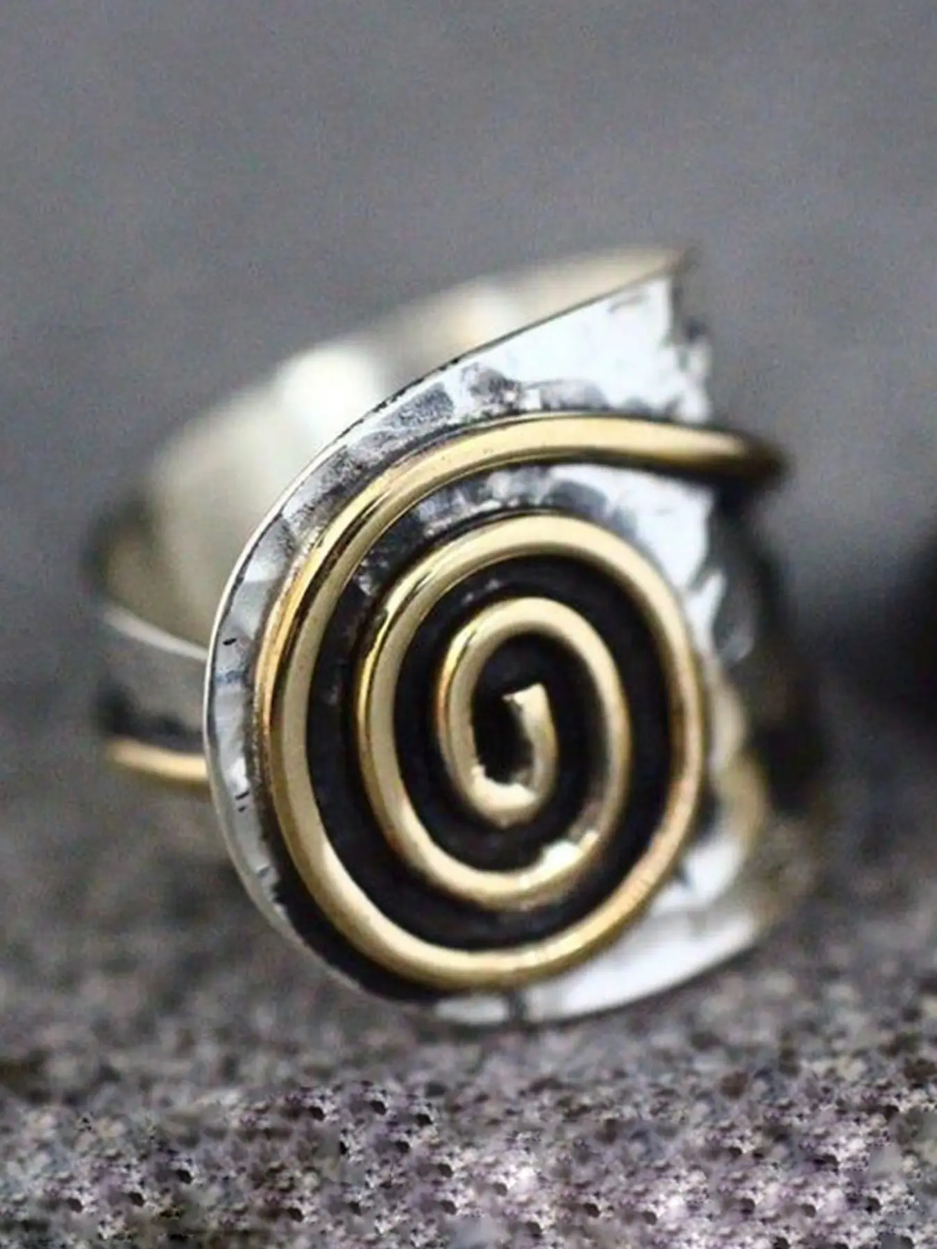 Bohemian Ethnic Geometric Wide Spiral Open Ring, Unisex Vintage Retro Fashion Jewelry, Party Wedding Casual Design, Boho Style Rings, Boho Jewelry