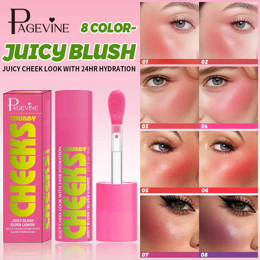 Powder Blusher Multi Functional Lip Cheek Liquid Powder Blusher Natural Moisturizing&Moisturizing Powder Blusher Stick Pearlescent Brightening High Gloss Makeup