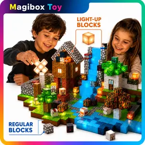Light Up Magnetic Blocks for Kids, Glowing Magnetic Building Cubes, Stem Sensory Toys for Ages 3+, Creative 3D Building Set Gift