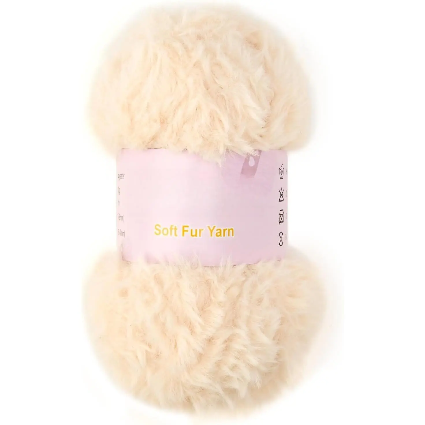 Soft  Yarn - Extra  Chunky Faux Eyelash Yarn for Crochet & Knitting, Beige, 50 g/1.76 oz,1 Pack