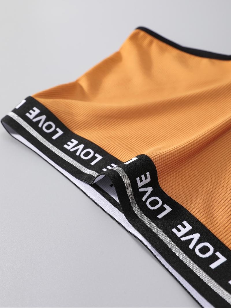 Women's Letter Tape  Boyshorts, Casual Breathable Knicker, Soft Comfy Breathable Panty for Daily Wear, Underwear for All Seasons