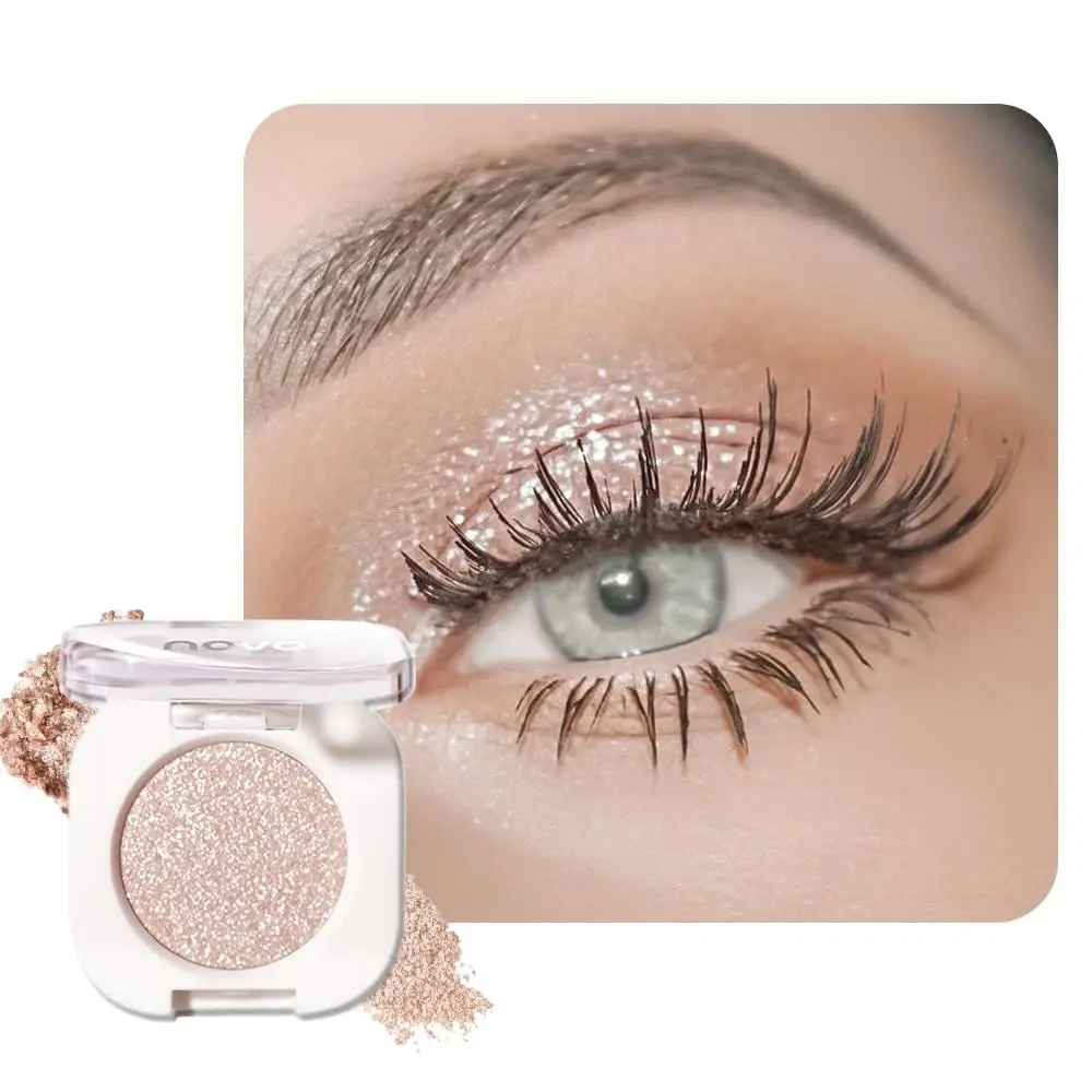 Ultra-Fine Pressed Pigment Champagne Glow Eyeshadow for Older Women – Lightweight, Highly Blendable FormulaPearl White Silver Glitter Shimmer Finish Eye Shadow (#11 Weaving Maid)