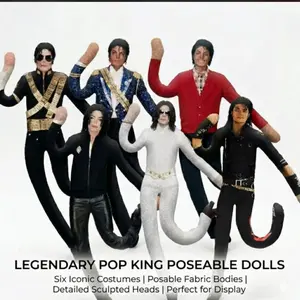 Soft Stuffed Michael Jackson Cosplay Plush Doll Articulated Joint Room Decoration Collection Gift Prop
