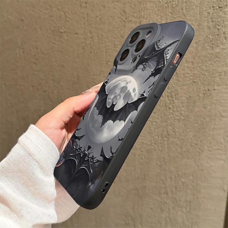 Creative Bat Pattern Phone Case, Full Body Shockproof Phone Protective Cover, Fashion Phone Accessories Compatible with iPhone 17 16 15 14 13 12 11 XS X series