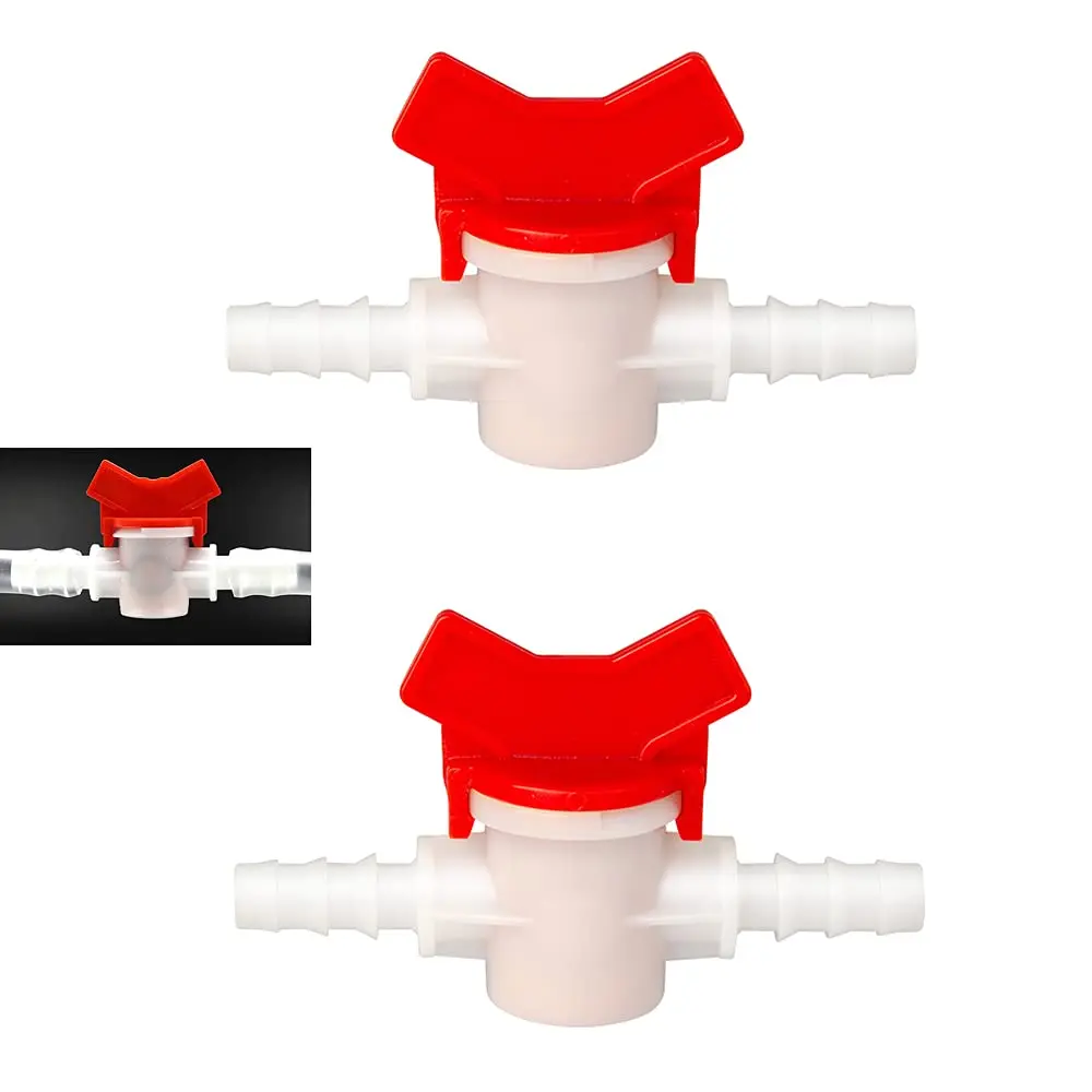 Drip Irrigation  Valve, 5/8" Barbed Hose ID Ball Valve for Drip Irrigation Hoses Agricultura Garden (Pack of 2)