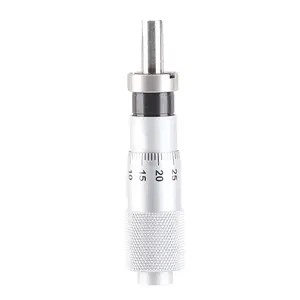 Micrometer head with an inner diameter of 0-13 mm, featuring a flat head and nut, used for fine adjustment of precision instruments.The adjustable micrometer tool is used for measurement calibration and instrument adjustment