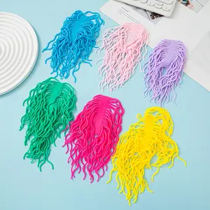 5pcs Stretch Noodle Toys, Paramecium Macaron Squishy Pull Toys - Elastic Party Favors Halloween, Christmas, Easter Party Gift Supplies, Fun Novelty Party Toys, Classroom Reward Supplies .Random Color