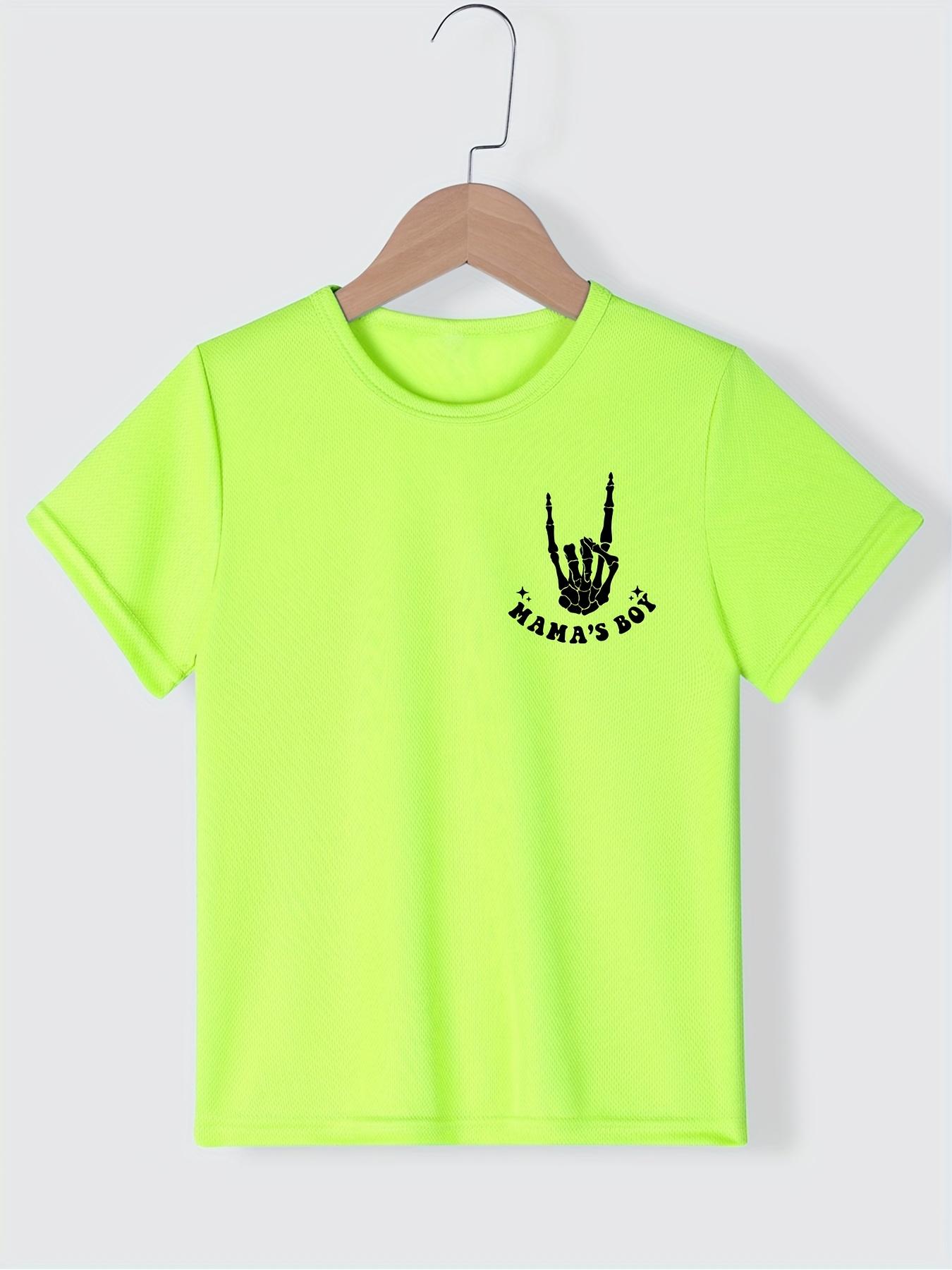 Summer Fashion Boys' Short-Sleeve T-Shirt with Skull Element "GOT A PROBLEM? CALL MY MAMA" Letter Print Double-Sided Casual Top NYDX4412