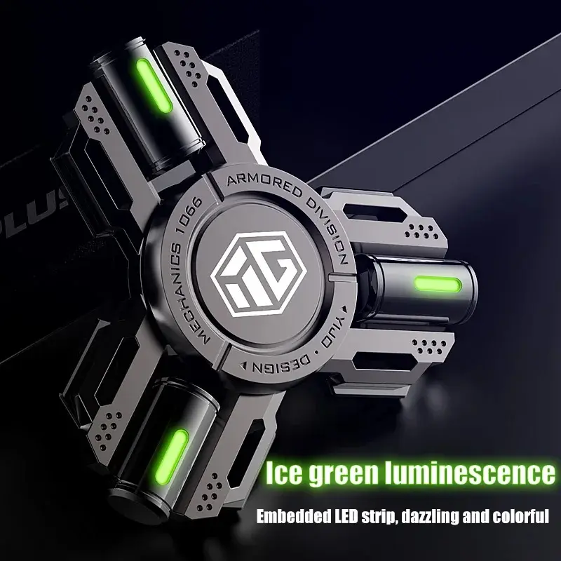 Permanently glowing fingertip spinner made of alloy material, long-lasting rotation, high-speed EDC toy for children and adults, ADHD stress-relief toy gift