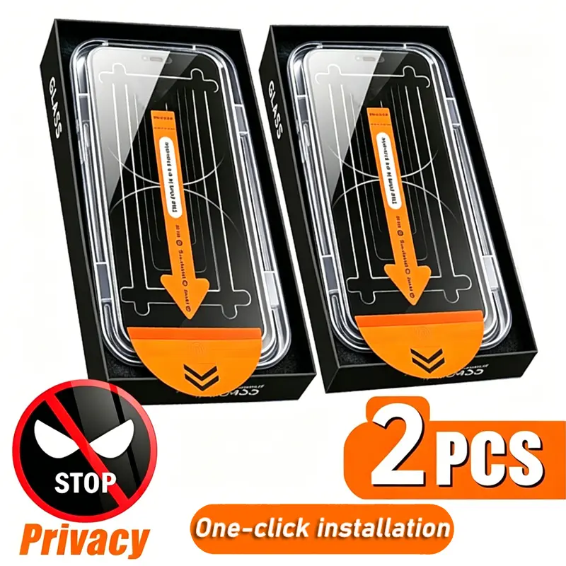 2-Pack for Google Pixel 9/9A/9 Pro/9 Pro XL Privacy Tempered Glass Screen Protector Anti-Spy Anti-Peep One click instant paste