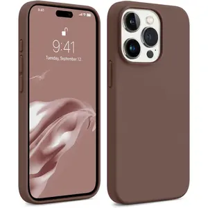 Shockproof for iPhone 15 Pro Case, [Food Grade Silicone] Phone Case [Military Drop Protection] with Soft Anti-Scratch Microfiber Lining, 6.1 inch, Chocolate