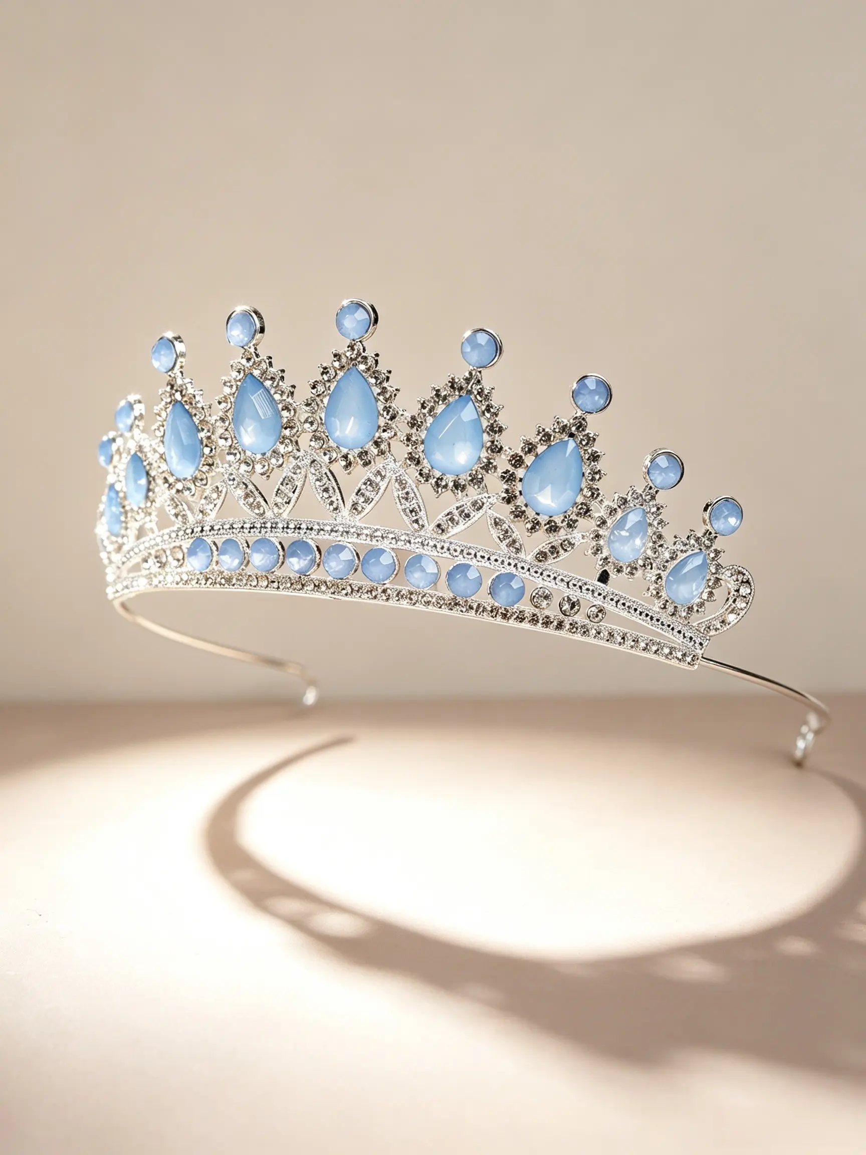 Girl Shiny Rhinestone Crown Headpiece, Tiaras, Cute Elegant Princess Queen Headband, Perfect for Wedding Party Ball Gift, All Seasons Style