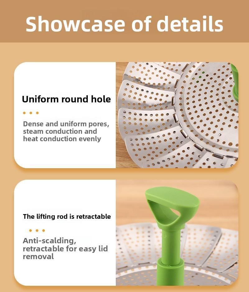 Stainless Steel Folding Steamer Lotus Telescopic Steamer Multifunctional Telescopic Fruit Plate Xiaolongbao Steaming Grid Stainless Steel Folding Steamer Lotus Telescopic Steamer Multifunctional Telescopic Fruit Plate Xiaolongbao Steaming Grid
