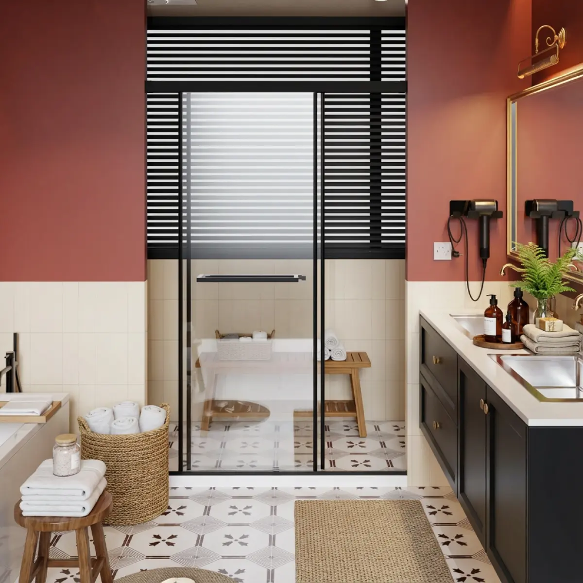 Frameless Shower Door 48x72 Inch, Aluminum Dual Sliding Doors with Soft-Close Buffer Track, Easy Install in 30 Mins, Leak-Proof Design with Extended Metal Threshold