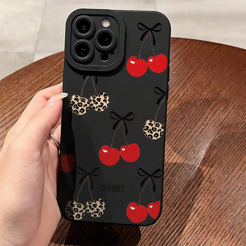 Cherry Creative Pattern Protective Case for iPhone 7/8/x/XS/XR/XS Max/11/12/13/14/15/16/17 Pro Max, Perfect Gift for Couples Women Teens