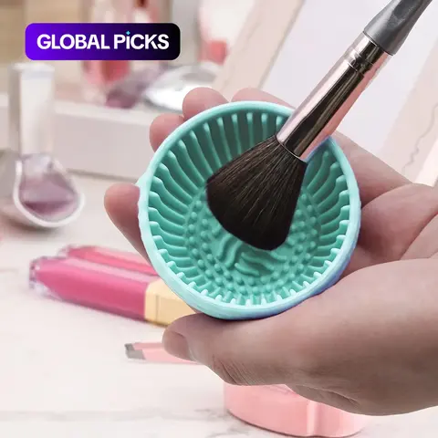 Silicone Makeup Brush Cleaning Bowl, 1 Count Makeup Brush Drying Holder, Makeup Brush Cleaning Tool, Cosmetic Brush Cleaning Bowl, Makeup Brush Cleaner, Gift, Makeup Accessories, Makeup Brushes Cleaner #GLOBAL PICKS