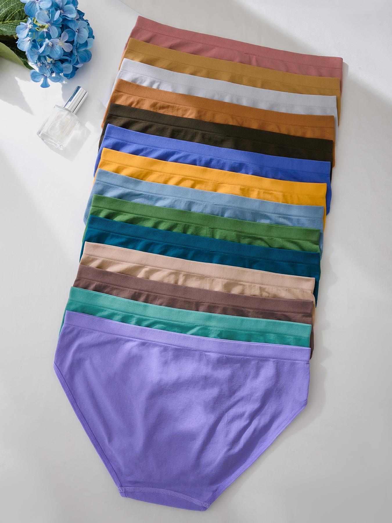 【Plus Size】 Solid Color Panty, Soft Comfy Breathable Knicker for Daily Wear, Women's Underwear for All Seasons, Soft Comfy Brief, Womenswear, Fashion Breathable Underwear, Soft Breathable Panties