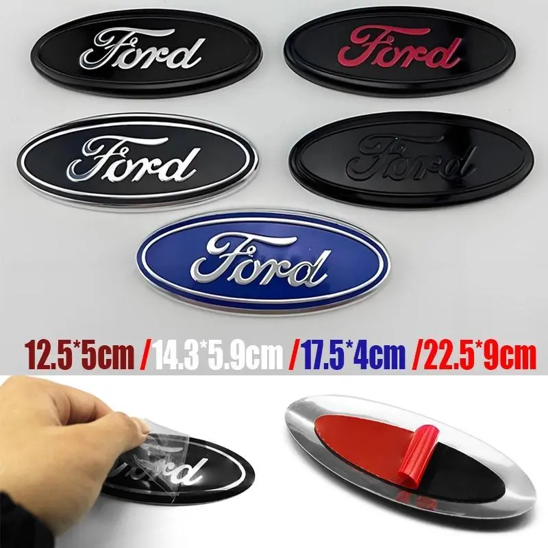 Car Front Grille Emblem Rear Trunk Logo Badge For Ford Fiesta Focus 2 3 Mondeo Edge Ranger Fusion Kuga S-MAX Transit Accessories