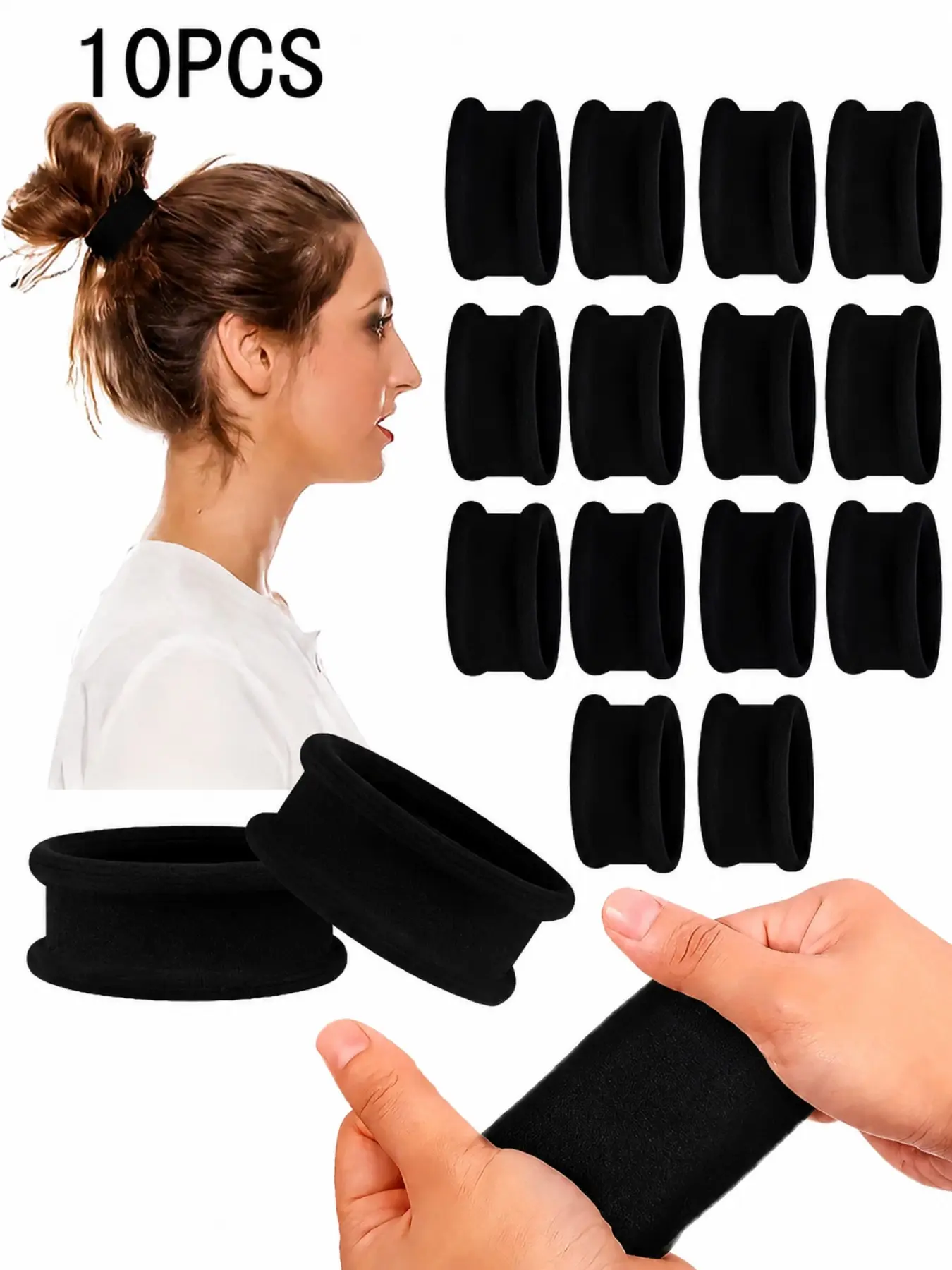 10pcs Elegant Hair Ties for Women, Thick Seamless Elastic Ponytail Holders, Non-Slip Soft Hair Bands for All Hair Types, Non Slip Hairbands