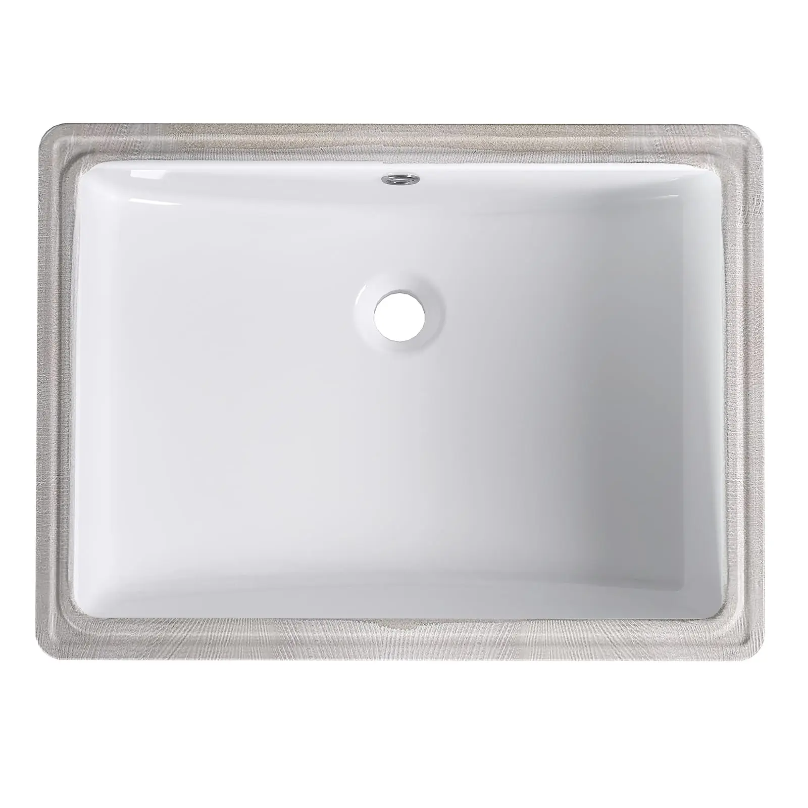 Garvee Undermount Bathroom Sink 21.65 in, White Ceramic Rectangular Lavatory Vessel Sink with Overflow, 21.65 in x15.75 in x7.87 in Large Vanity Basin for Bathroom, Countertop, Under Counter Installation