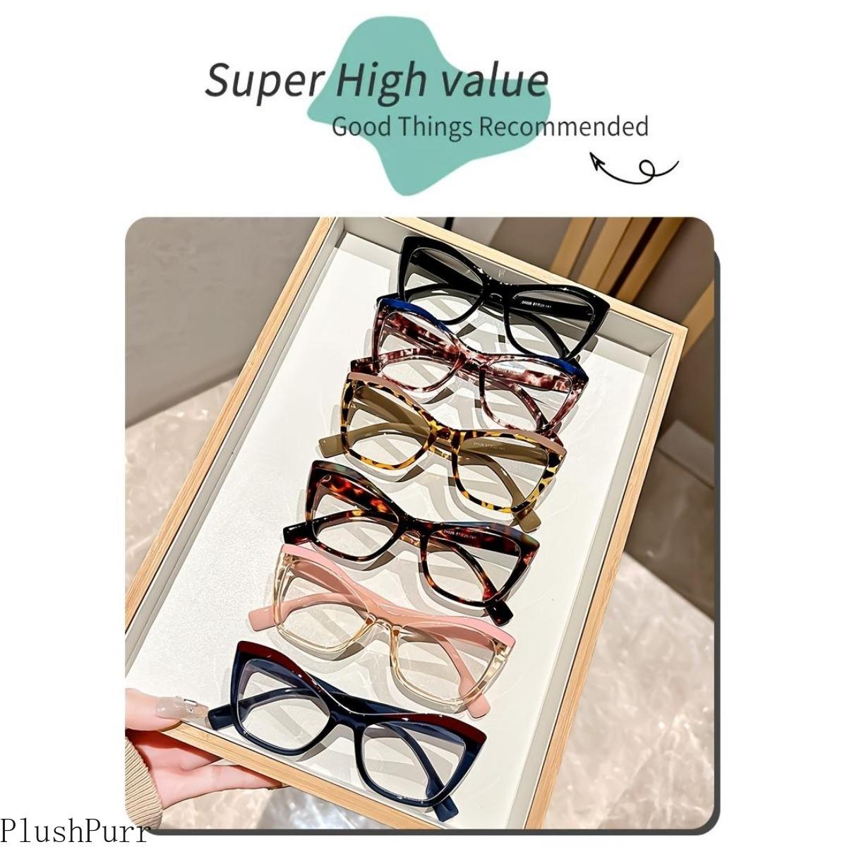 Chic Cat-Eye Blue Light Blocking Glasses, Retro Tortoiseshell Design, Full-Rim PC Frame, Fashionable Computer Eyewear for Women