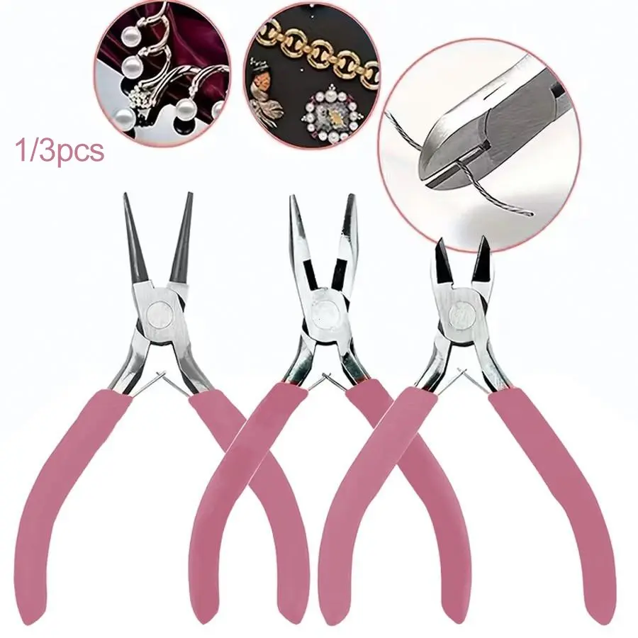Precision Jewelry Pliers Set, Diagonal Cutters + Round Nose + Needle Nose, Multi-Function Tools for DIY Craftsmanship, Jewelry Making and Repair