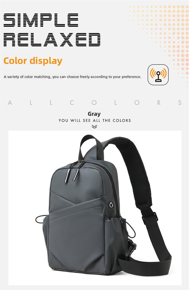 2026 trendy black leather shoulder bag, urban men's bag, suitable for short trips