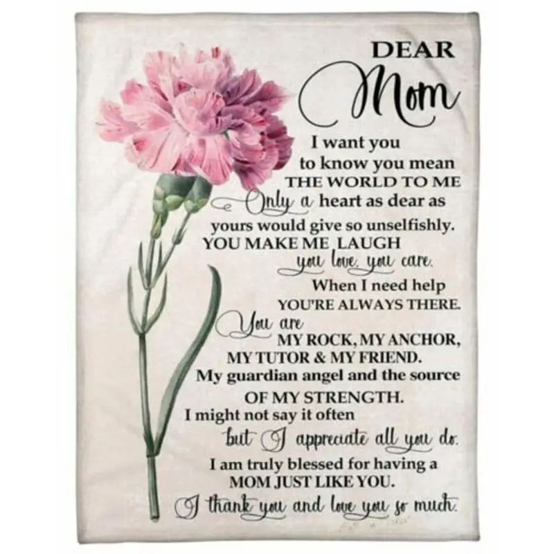 Customized Cotton Fleece Blanket - Commemorative Anniversary Gift for Mom, All-Seasons Bedding Throw, Machine Washable Modern Blanket